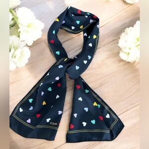 VTG ECHO BRAND HEARTS VALENTINE’s DAY OBLONG NECKERCHIEF SCARF SILK